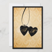 Victoriaans luhandelier: zwart & crème bespaar op  save the date (Achterkant)