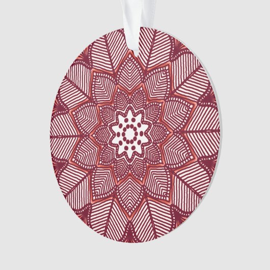 Victoriaans Magenta Mandala Ornament (voorkant)