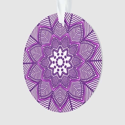 Victoriaans Magenta Mandala Ornament (voorkant)