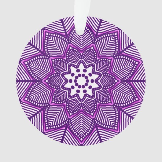 Victoriaans Magenta Mandala Ornament (voorkant)