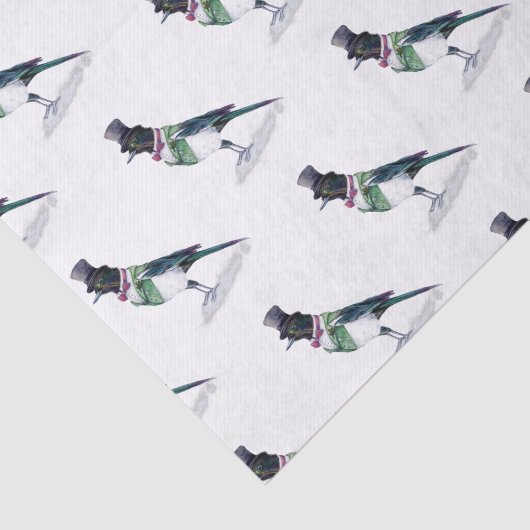 Victoriaans Magpie Bird Tissuepapier (Detail)