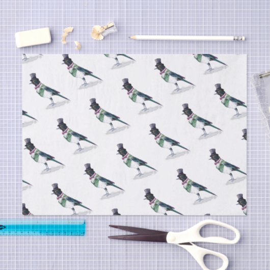 Victoriaans Magpie Bird Tissuepapier (Craft)
