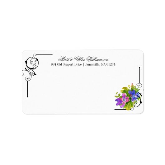 Victoriaans Mailing Labels met Floral Accents (Voorkant)