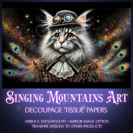 Victoriaans Maine Coone Magische Steampunk Decoupa Tissuepapier