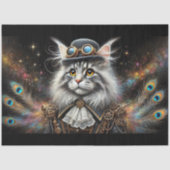 Victoriaans Maine Coone Magische Steampunk Decoupa Tissuepapier (Voorkant)