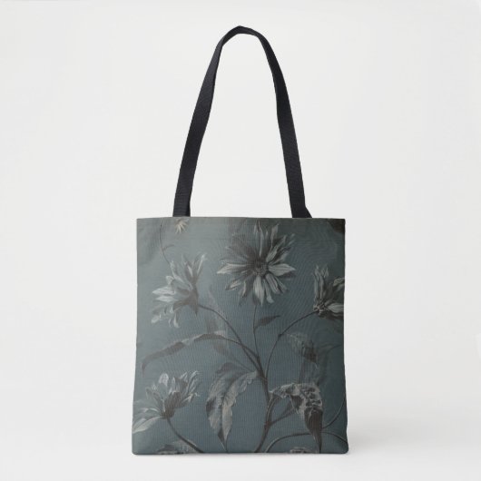 Victoriaans maisy flower grijs elegante illustrati tote bag (Voorkant)