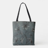 Victoriaans maisy flower grijs elegante illustrati tote bag (Achterkant)