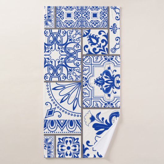 Victoriaans Majolica: Patchwork Tegel Pattern. Badhanddoek (Badhanddoek)