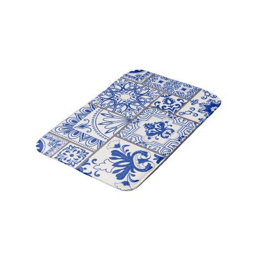 Victoriaans Majolica: Patchwork Tegel Pattern. Badmat (Gekanteld)