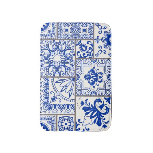 Victoriaans Majolica: Patchwork Tegel Pattern. Badmat (Voorkant Verticaal)