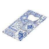 Victoriaans Majolica: Patchwork Tegel Pattern. Creditkaart Flessenopener (Voorkant Gekanteld)