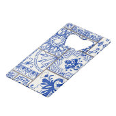Victoriaans Majolica: Patchwork Tegel Pattern. Creditkaart Flessenopener (Achterkant Gekanteld)