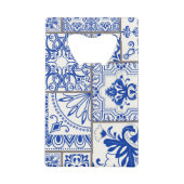Victoriaans Majolica: Patchwork Tegel Pattern. Creditkaart Flessenopener (Achterkant)