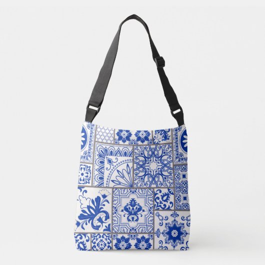 Victoriaans Majolica: Patchwork Tegel Pattern. Crossbody Tas (Voorkant)