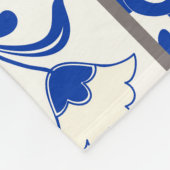 Victoriaans Majolica: Patchwork Tegel Pattern. Fleece Deken (Hoek)