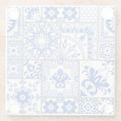 Victoriaans Majolica: Patchwork Tegel Pattern. Glazen Onderzetter (Achterkant)