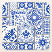 Victoriaans Majolica: Patchwork Tegel Pattern. Kartonnen Onderzetters (Voorkant)