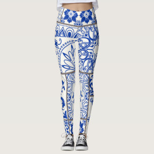 Victoriaans Majolica: Patchwork Tegel Pattern. Leggings