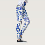 Victoriaans Majolica: Patchwork Tegel Pattern. Leggings (Rechts)