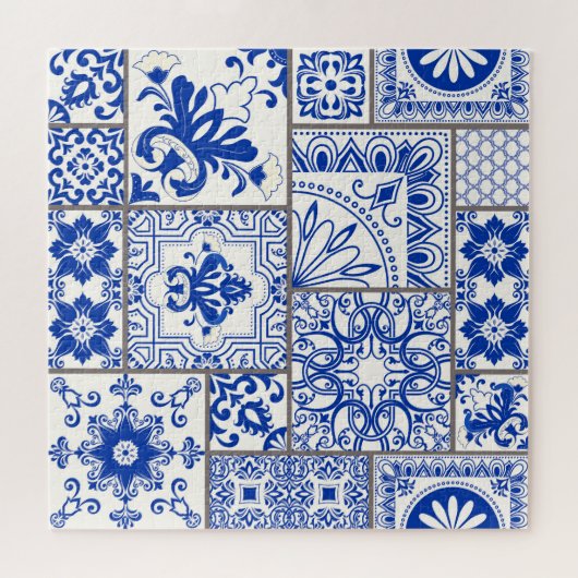 Victoriaans Majolica: Patchwork Tegel Pattern. Legpuzzel (Horizontaal)