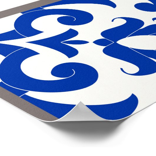 Victoriaans Majolica: Patchwork Tegel Pattern. Poster (Hoek)