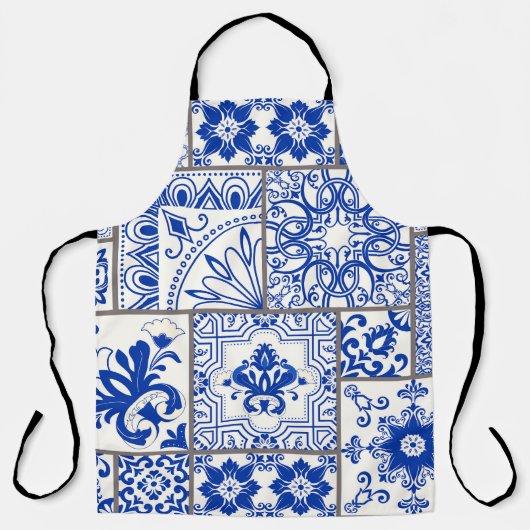 Victoriaans Majolica: Patchwork Tegel Pattern. Schort (Voorkant)