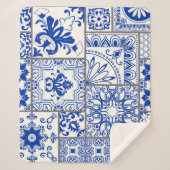 Victoriaans Majolica: Patchwork Tegel Pattern. Sherpa Deken (Voorkant)