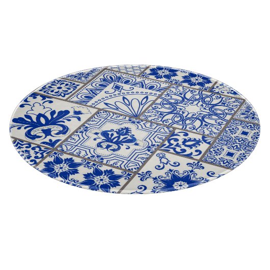 Victoriaans Majolica: Patchwork Tegel Pattern. Snijplank (Hoek)