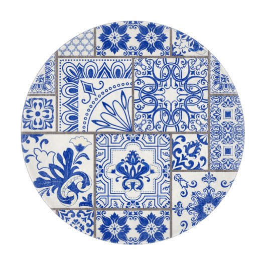 Victoriaans Majolica: Patchwork Tegel Pattern. Snijplank (Voorkant)