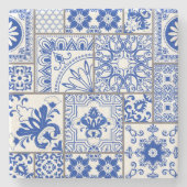 Victoriaans Majolica: Patchwork Tegel Pattern. Stenen Onderzetter (Voorkant)