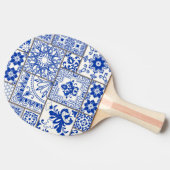 Victoriaans Majolica: Patchwork Tegel Pattern. Tafeltennisbatje (Zijkant)