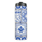 Victoriaans Majolica: Patchwork Tegel Pattern. Thermosbeker (Voorkant)