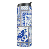 Victoriaans Majolica: Patchwork Tegel Pattern. Thermosbeker (Gedraaid links)