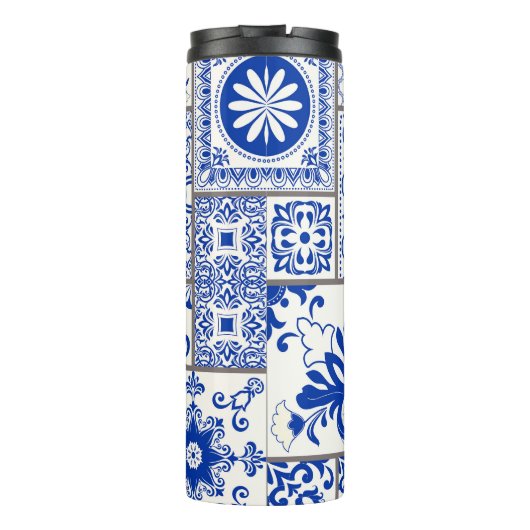 Victoriaans Majolica: Patchwork Tegel Pattern. Thermosbeker (Achterkant)