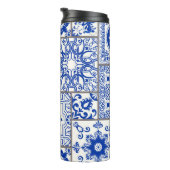 Victoriaans Majolica: Patchwork Tegel Pattern. Thermosbeker (Geroteerd rechts)