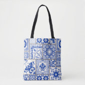 Victoriaans Majolica: Patchwork Tegel Pattern. Tote Bag (Voorkant)