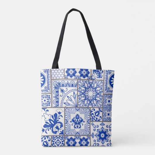 Victoriaans Majolica: Patchwork Tegel Pattern. Tote Bag (Achterkant)