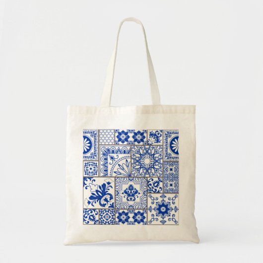 Victoriaans Majolica: Patchwork Tegel Pattern. Tote Bag (Voorkant)