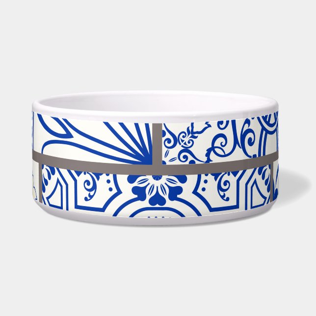 Victoriaans Majolica: Patchwork Tegel Pattern. Voerbakje (Voorkant)