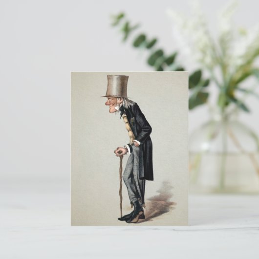 Victoriaans Man Art Briefkaart (Staand voorkant)