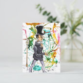 Victoriaans Man Briefkaart (Staand voorkant)