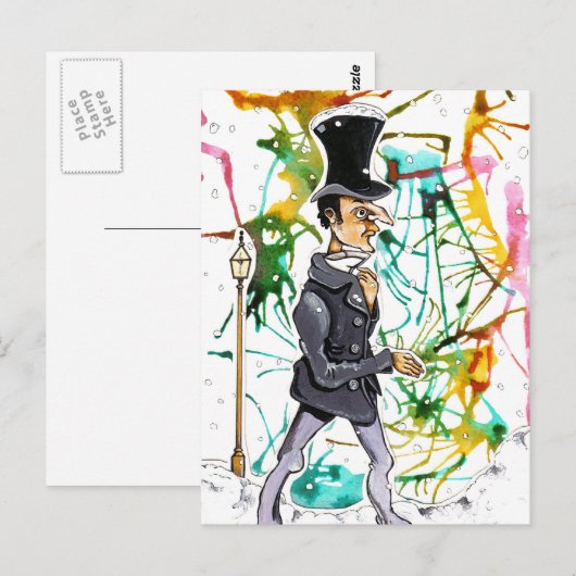 Victoriaans Man Briefkaart (Voorkant / Achterkant)