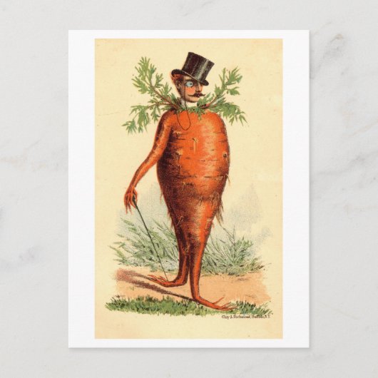 Victoriaans Man met Carrot Body Briefkaart (Voorkant)