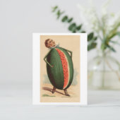  Victoriaans Man met Watermeloen Body Briefkaart (Staand voorkant)