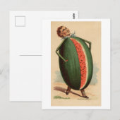  Victoriaans Man met Watermeloen Body Briefkaart (Voorkant / Achterkant)