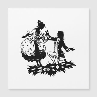 Victoriaans Man Voorstellen aan Woman Silhouette A