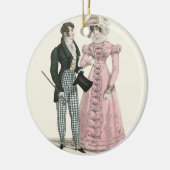 Victoriaans Man Vrouw Dressy Mode Keramisch Ornament (Links)