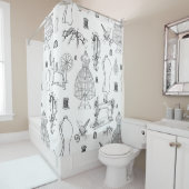 Victoriaans Mannequin antiek naaimachine werktuig Douchegordijn (In situ)