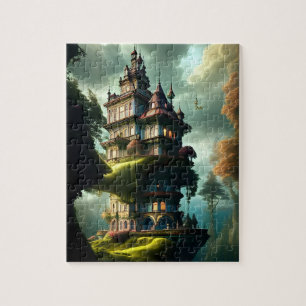 Victoriaans Mansion in Clouds Jigzaag Puzzle Legpuzzel