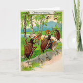 Victoriaans marchingstaven feestdagen kaart (Voorkant)